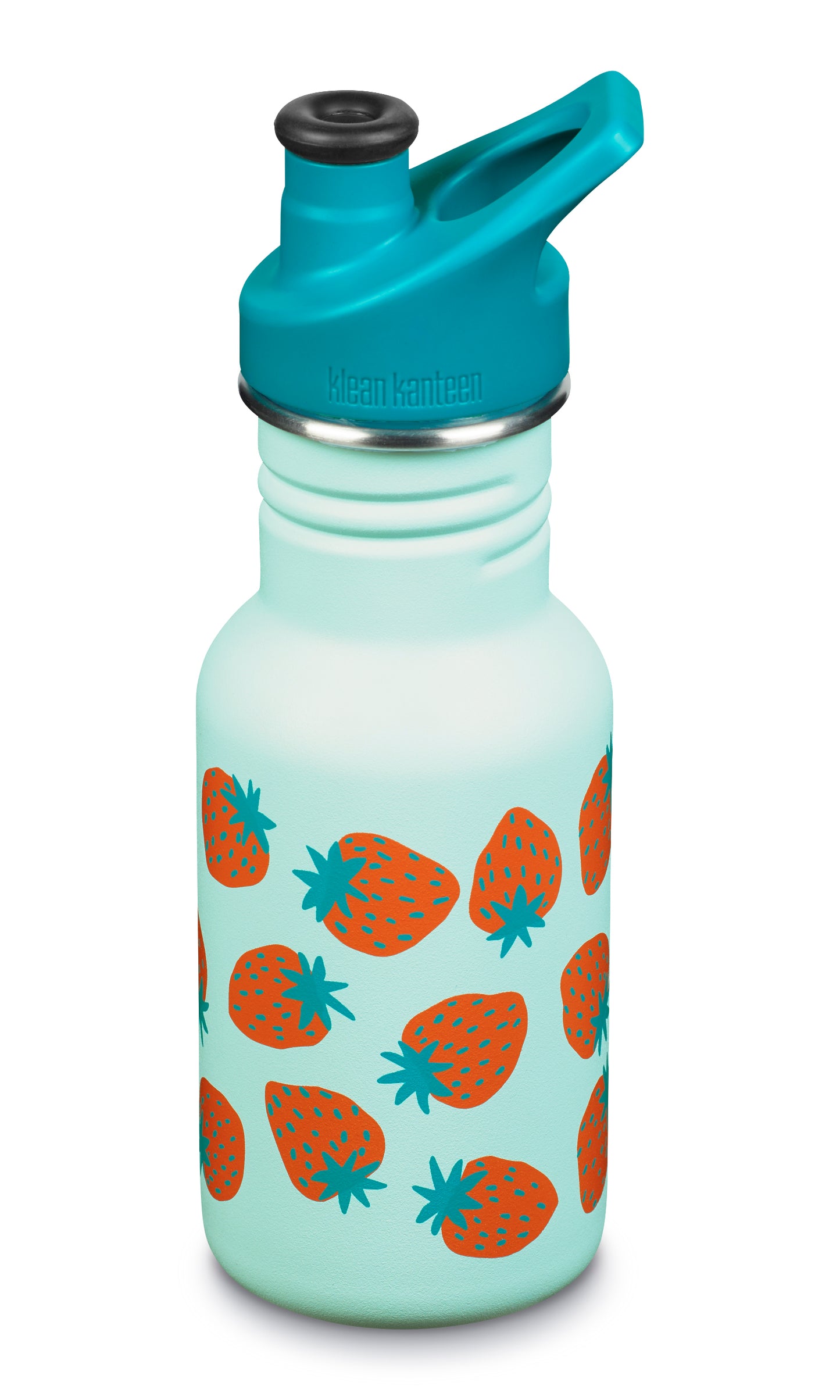 Klean Kanteen® Edelstahl Kinder-Trinkflasche Sport Cap 355ml Blue Tint Strawberries