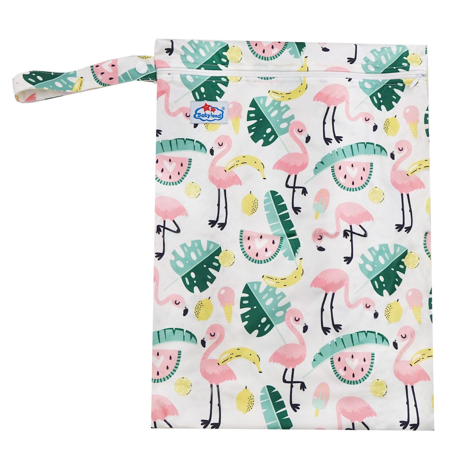 Nasstasche mit Muster Flamingos
