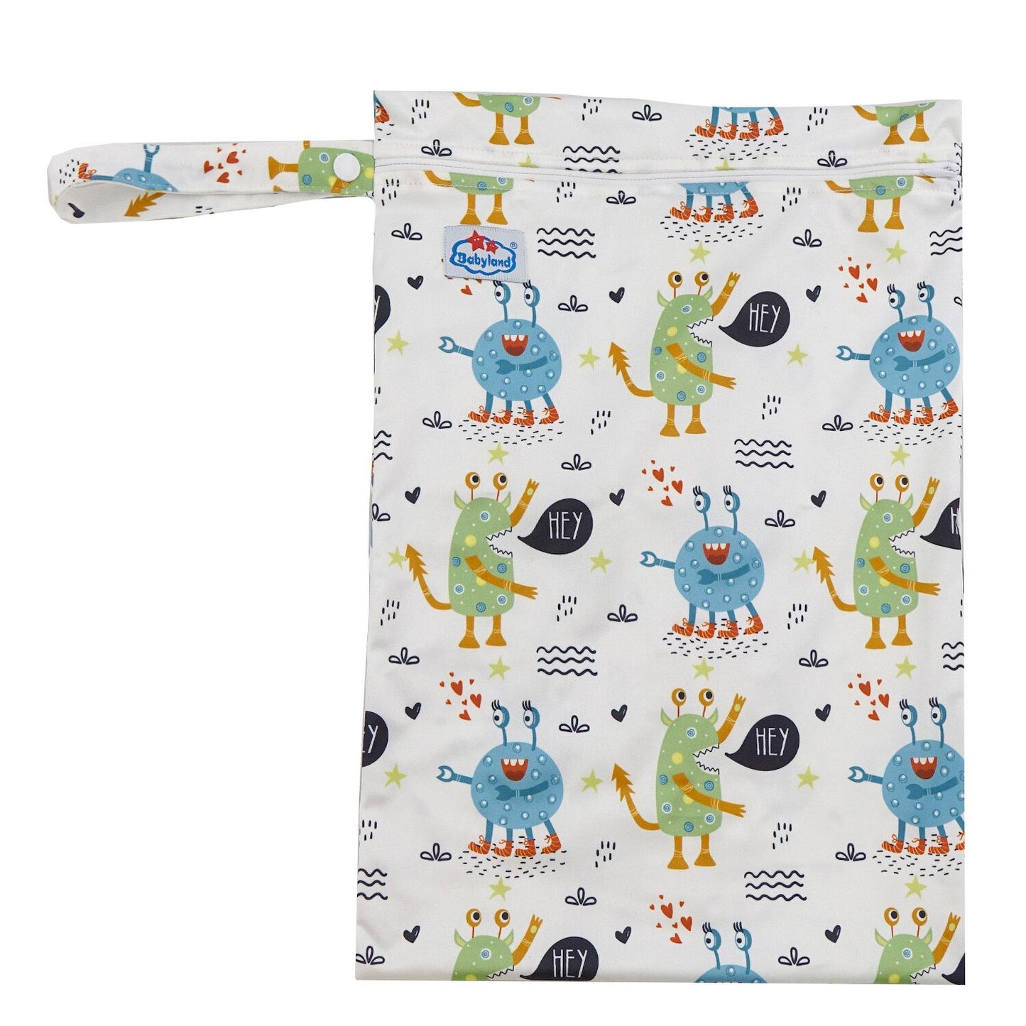 Nasstasche mit Muster Monsterparty