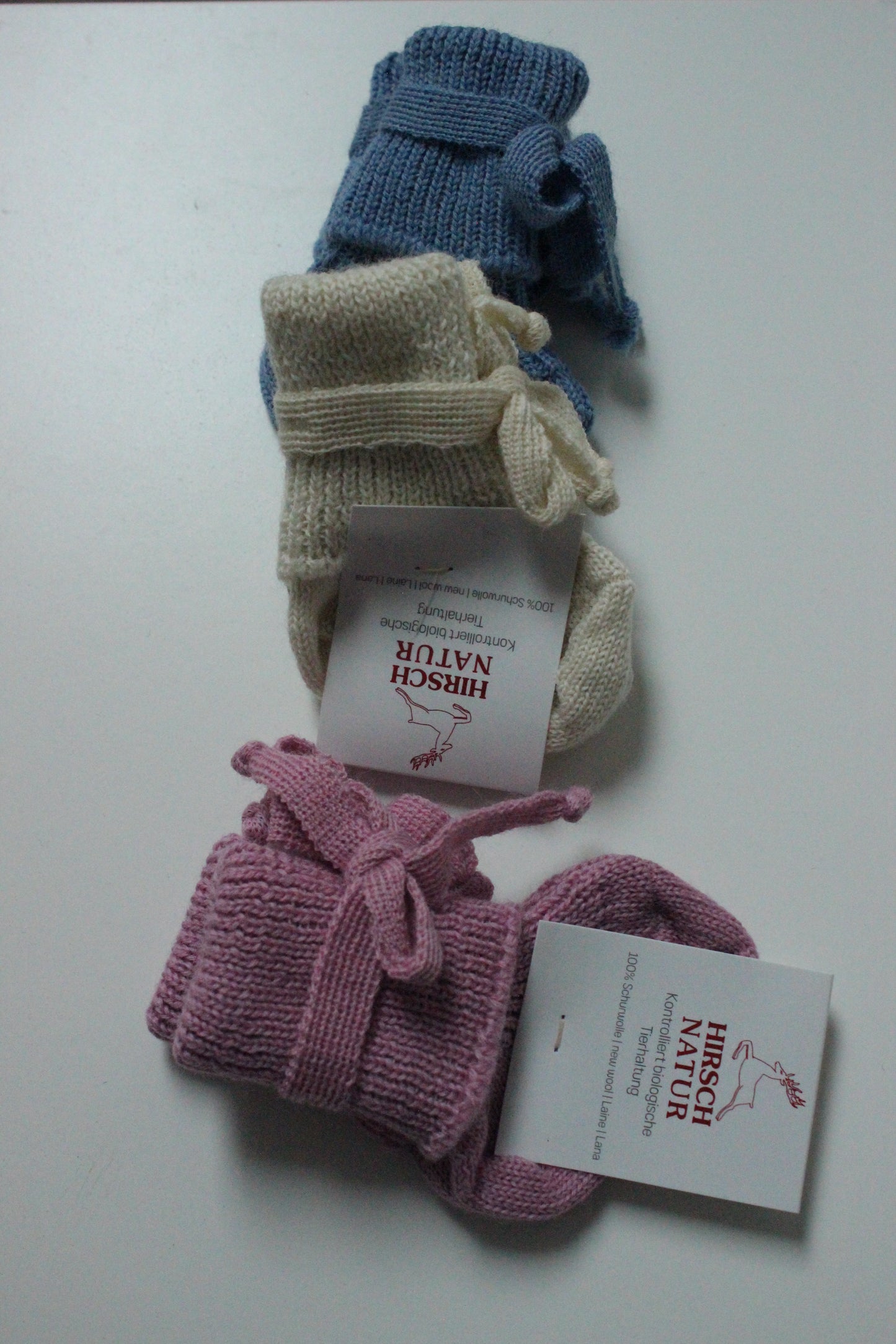 Hirsch Natur Babysocke/Neugeborenensocke