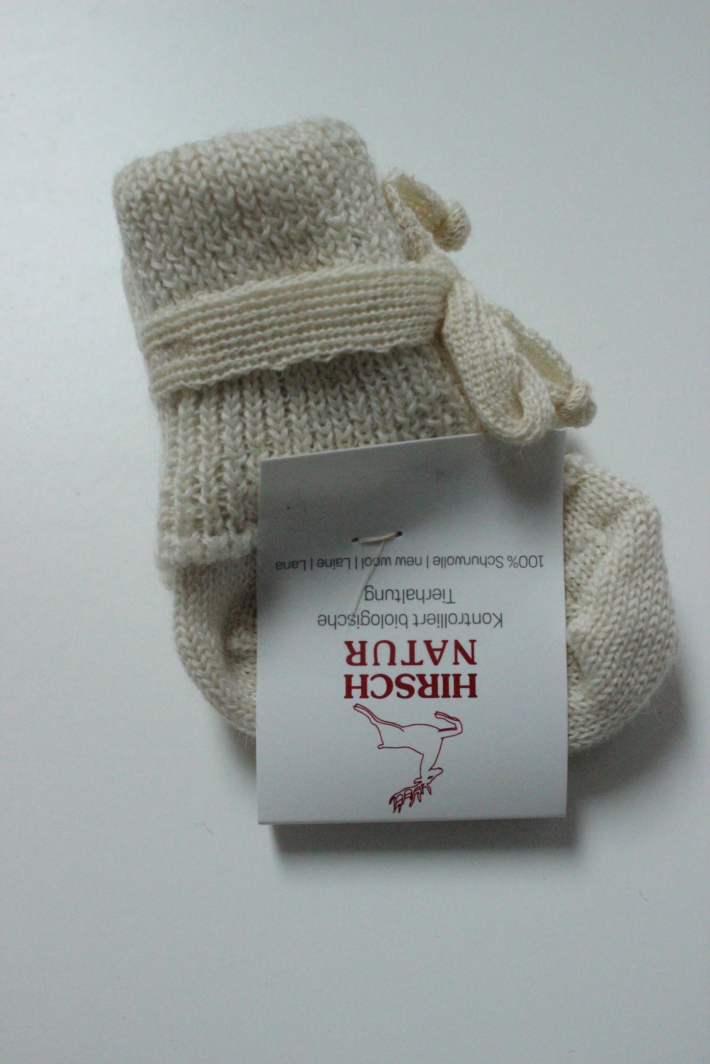 Hirsch Natur Babysocke/Neugeborenensocke