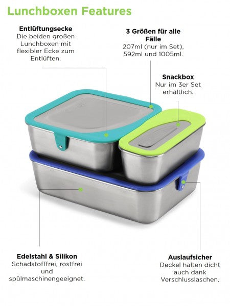 Klean Kanteen® Edelstahl Brotdosen 3er Set